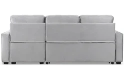 Canapé d'angle convertible moderne Delacroix Velours Argent