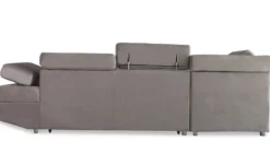 Canapé d'angle à gauche moderne et convertible Lido Velours Taupe