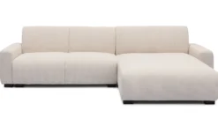 Canapé d'angle moderne 287cm Wallis Velours côtelé Crème