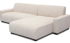 Canapé d'angle moderne 287cm Wallis Velours côtelé Crème