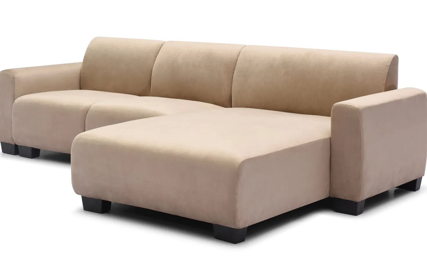 Canapé d'angle moderne 287cm Wallis Velours Taupe