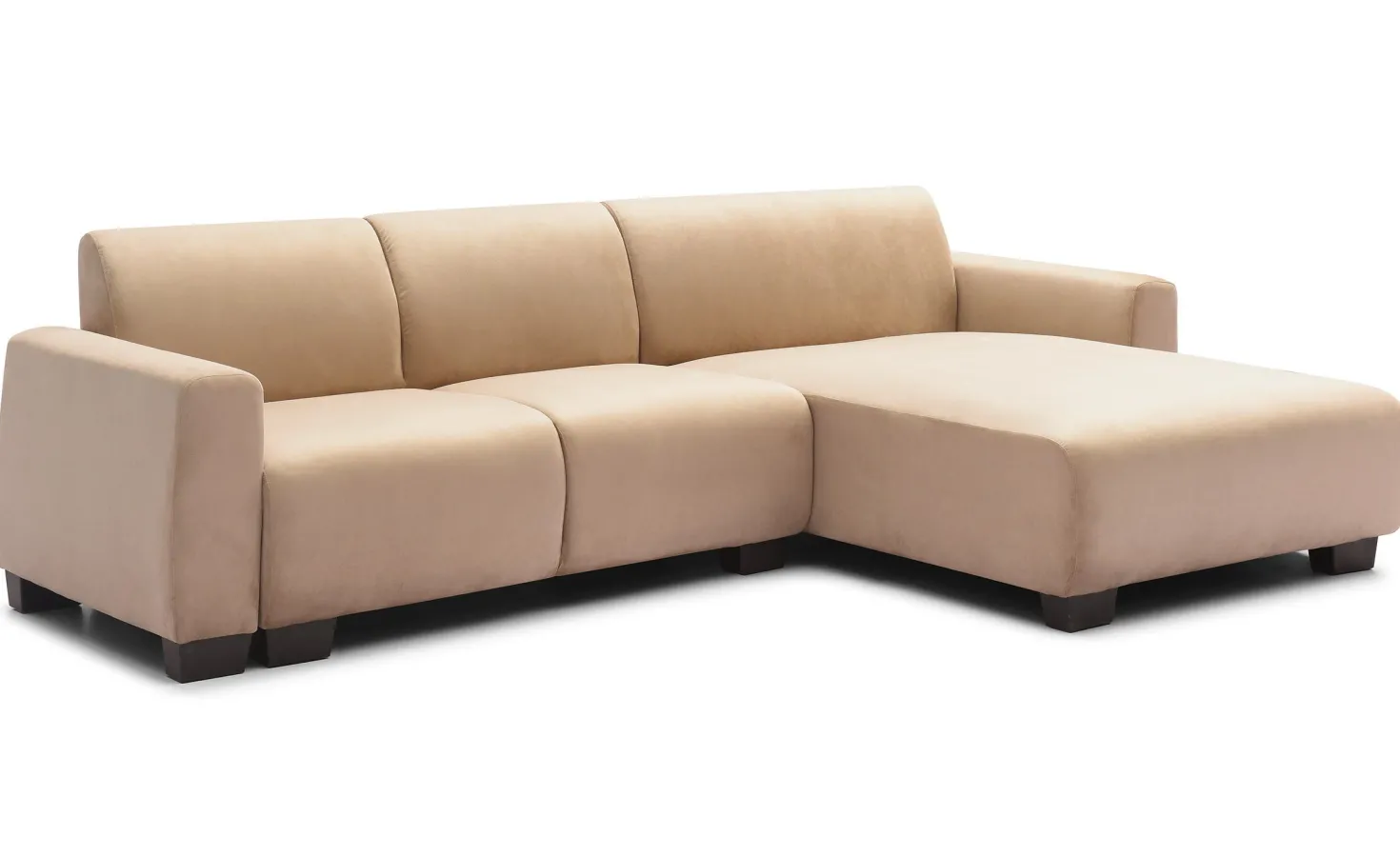 Canapé d'angle moderne 287cm Wallis Velours Taupe