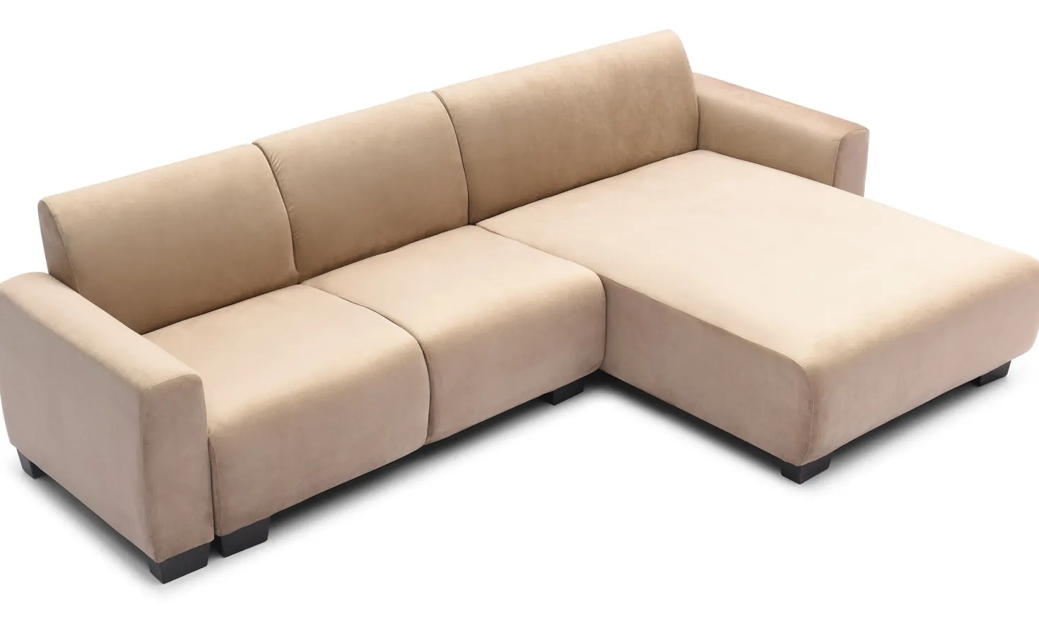 Canapé d'angle moderne 287cm Wallis Velours Taupe