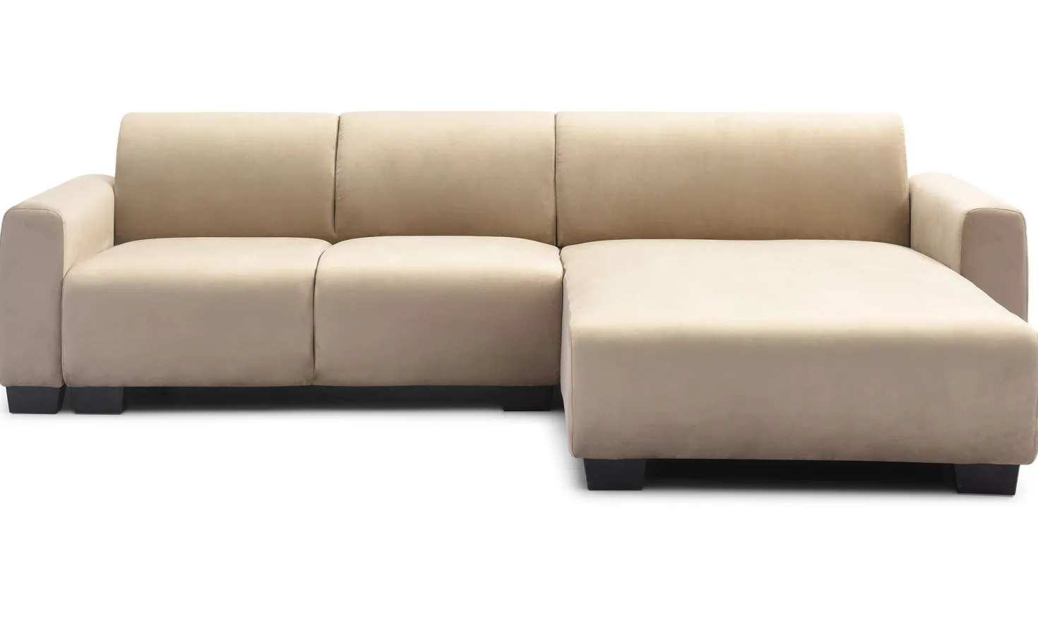 Canapé d'angle moderne 287cm Wallis Velours Taupe