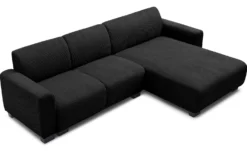 Canapé d'angle moderne 287cm Wallis Velours côtelé Noir