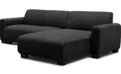 Canapé d'angle moderne 287cm Wallis Velours côtelé Noir