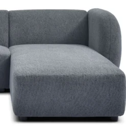 Canapé d'angle réversible moderne Larry Tissu bouclette Gris