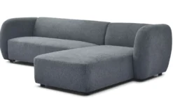 Canapé d'angle réversible moderne Larry Tissu bouclette Gris
