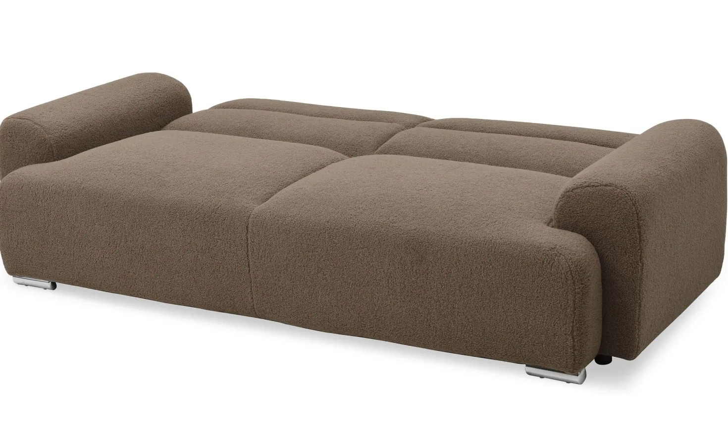 Canapé-lit clic-clac 3 places confort Lucille Tissu bouclette Taupe