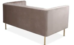 Canapé moderne 2 places à coutures verticales Sacramento Velours Taupe