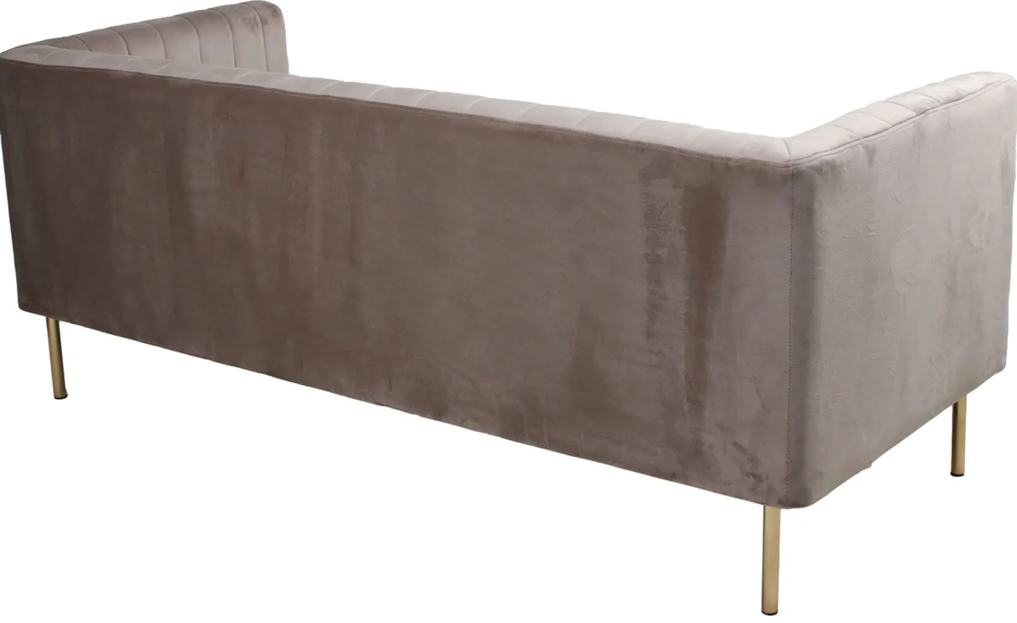 Canapé moderne 3 places à coutures verticales Sacramento Velours Taupe