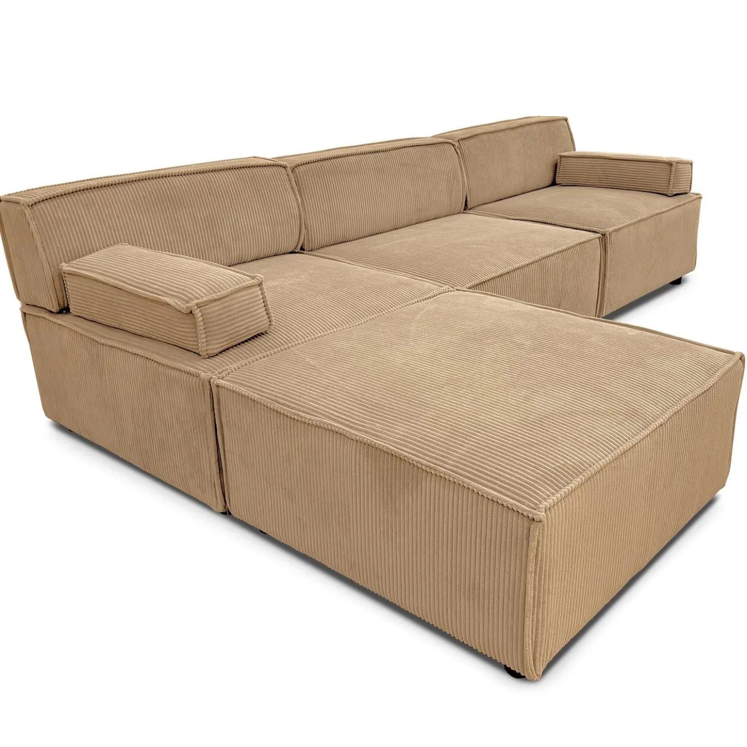 Canapé modulable Benoit Velours côtelé Beige