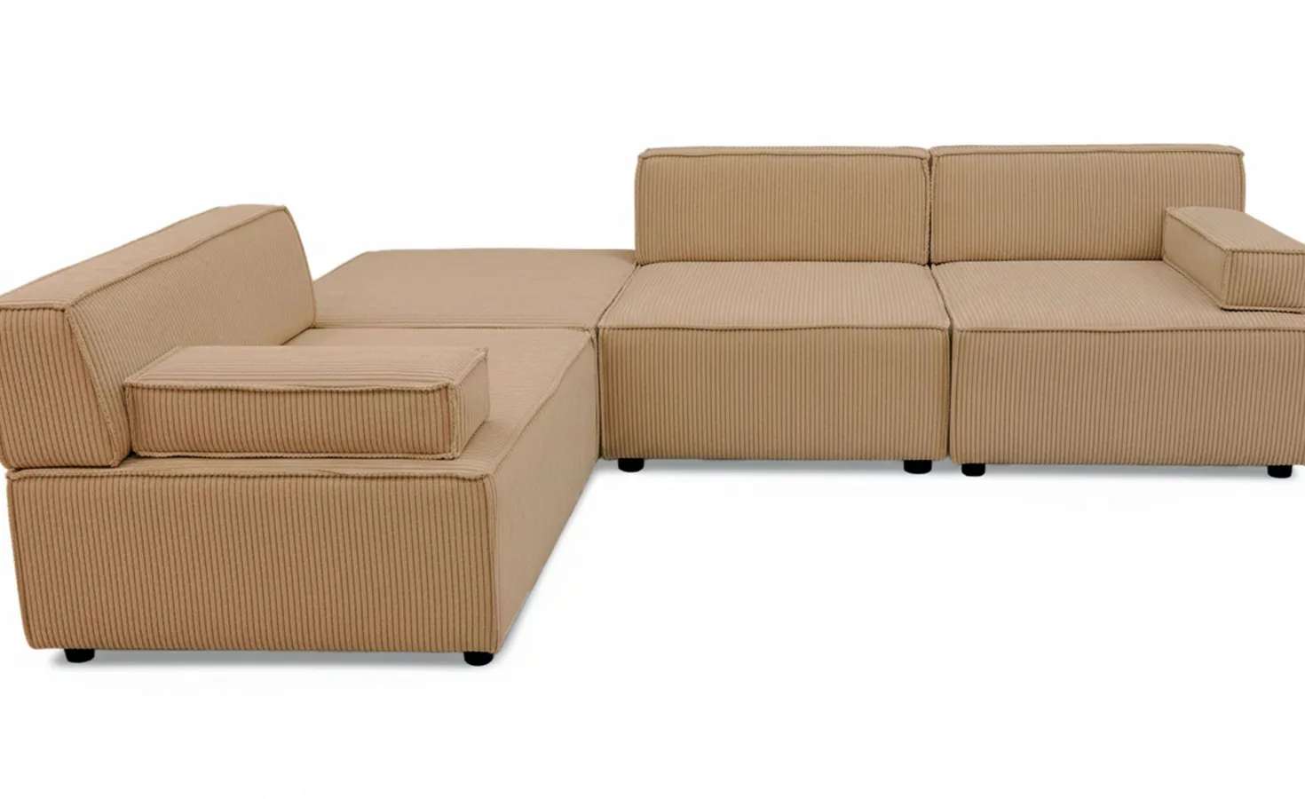 Canapé modulable Benoit Velours côtelé Beige