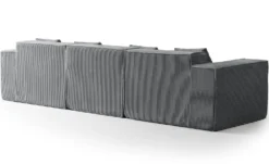 Canapé modulable en angle avec pouf Archiduc Velours côtelé Gris foncé