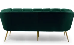 Canapé 3 places arrondi Brenda Velours Vert pieds Or