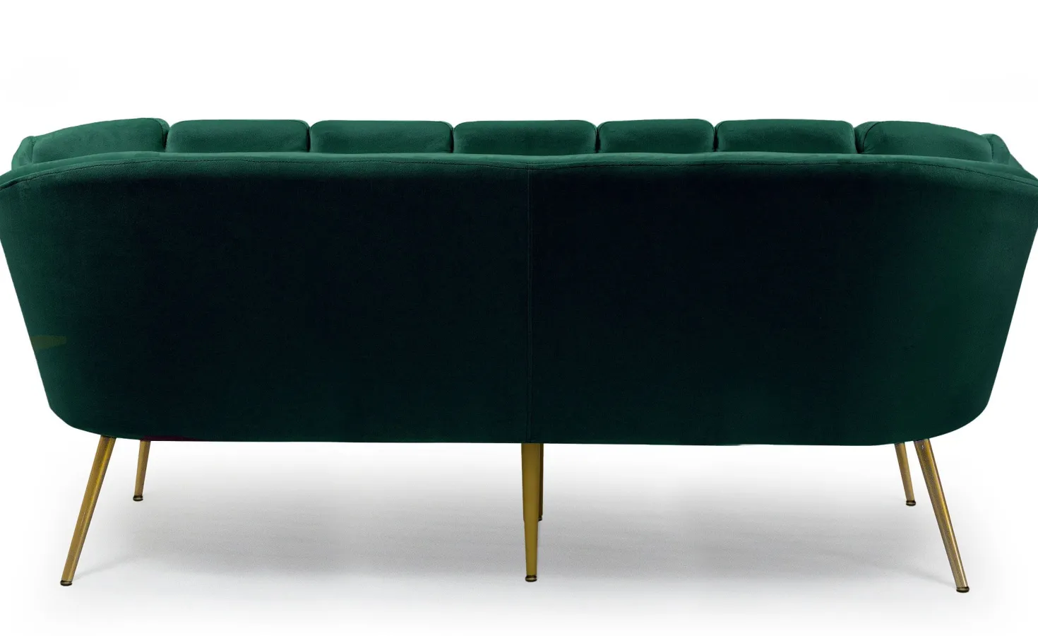 Canapé 3 places arrondi Brenda Velours Vert pieds Or