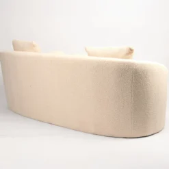 Canapé 3 places au design élégant et incurvé Alex Tissu bouclette Beige
