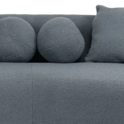 Canapé 3 places au design élégant et incurvé Alex Tissu bouclette Gris