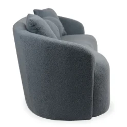 Canapé 3 places au design élégant et incurvé Alex Tissu bouclette Gris