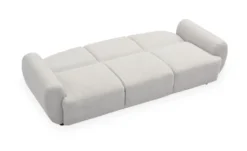 Canapé 3 places convertible dossier et accoudoirs arrondis Oliver Tissu texturé Gris
