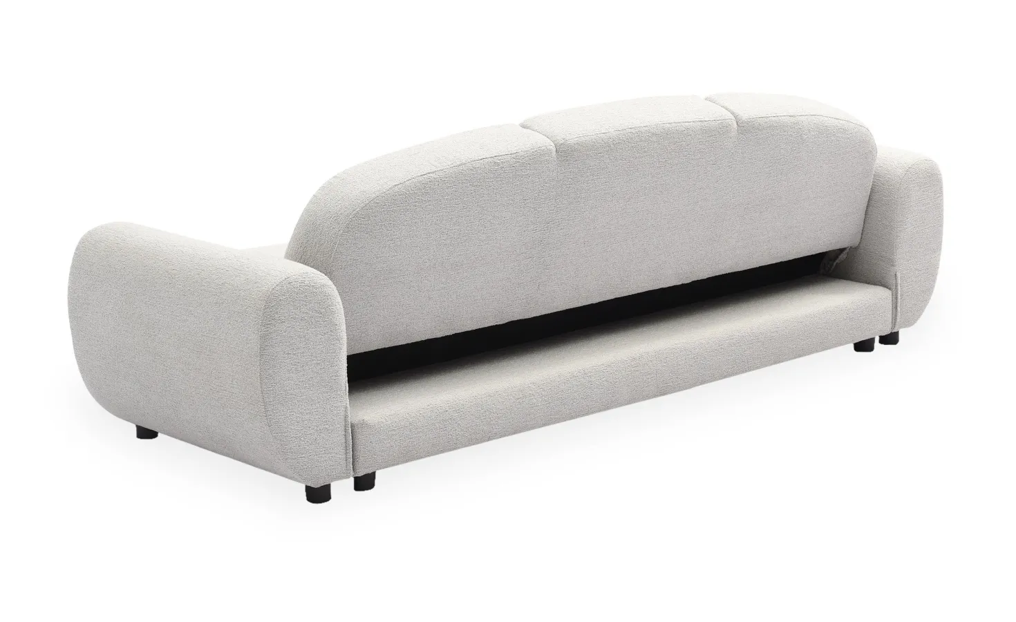 Canapé 3 places convertible dossier et accoudoirs arrondis Oliver Tissu texturé Gris