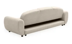 Canapé 3 places convertible dossier et accoudoirs arrondis Oliver Tissu texturé Beige