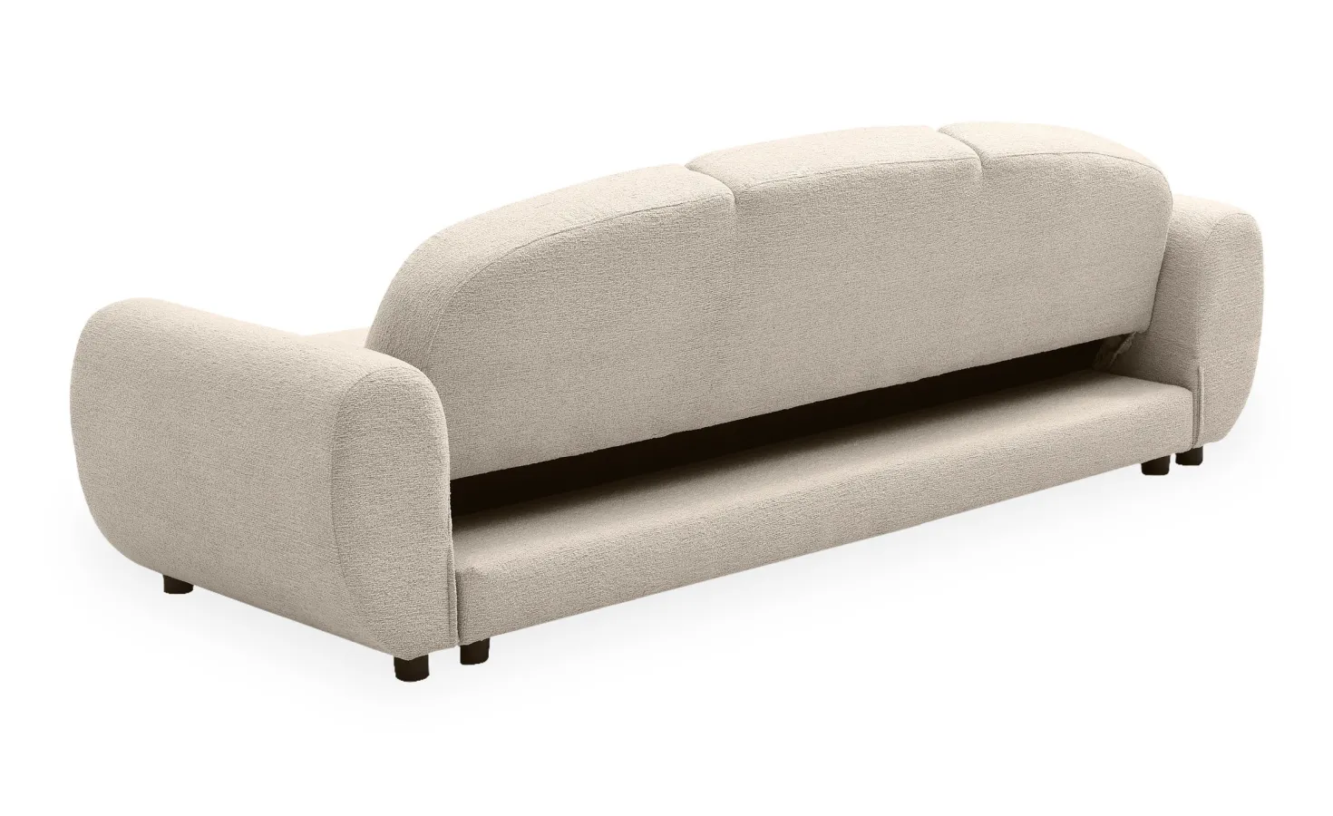Canapé 3 places convertible dossier et accoudoirs arrondis Oliver Tissu texturé Beige