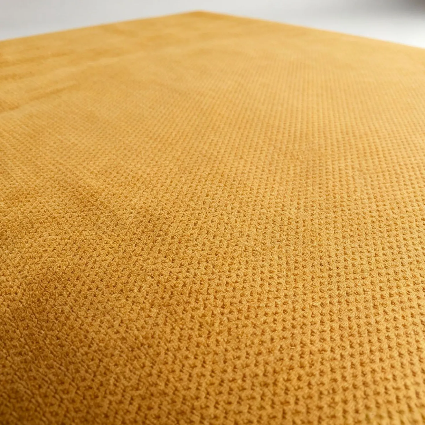 Canapé 3 places convertible et modulable Bergerac Tissu doux texturé Ocre doré
