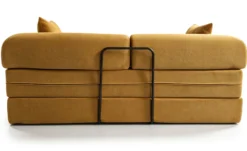 Canapé 3 places convertible et modulable Bergerac Tissu doux texturé Ocre doré