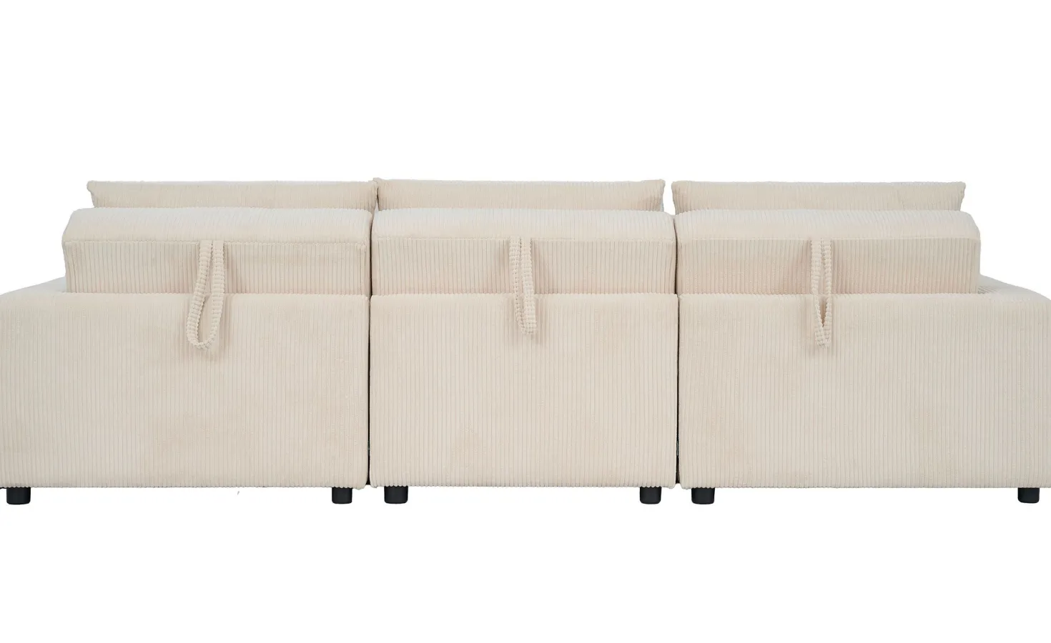Canapé 3 places convertible et modulable Castelo Velours côtelé Crème