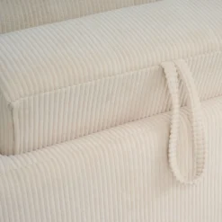 Canapé 3 places convertible et modulable Castelo Velours côtelé Crème