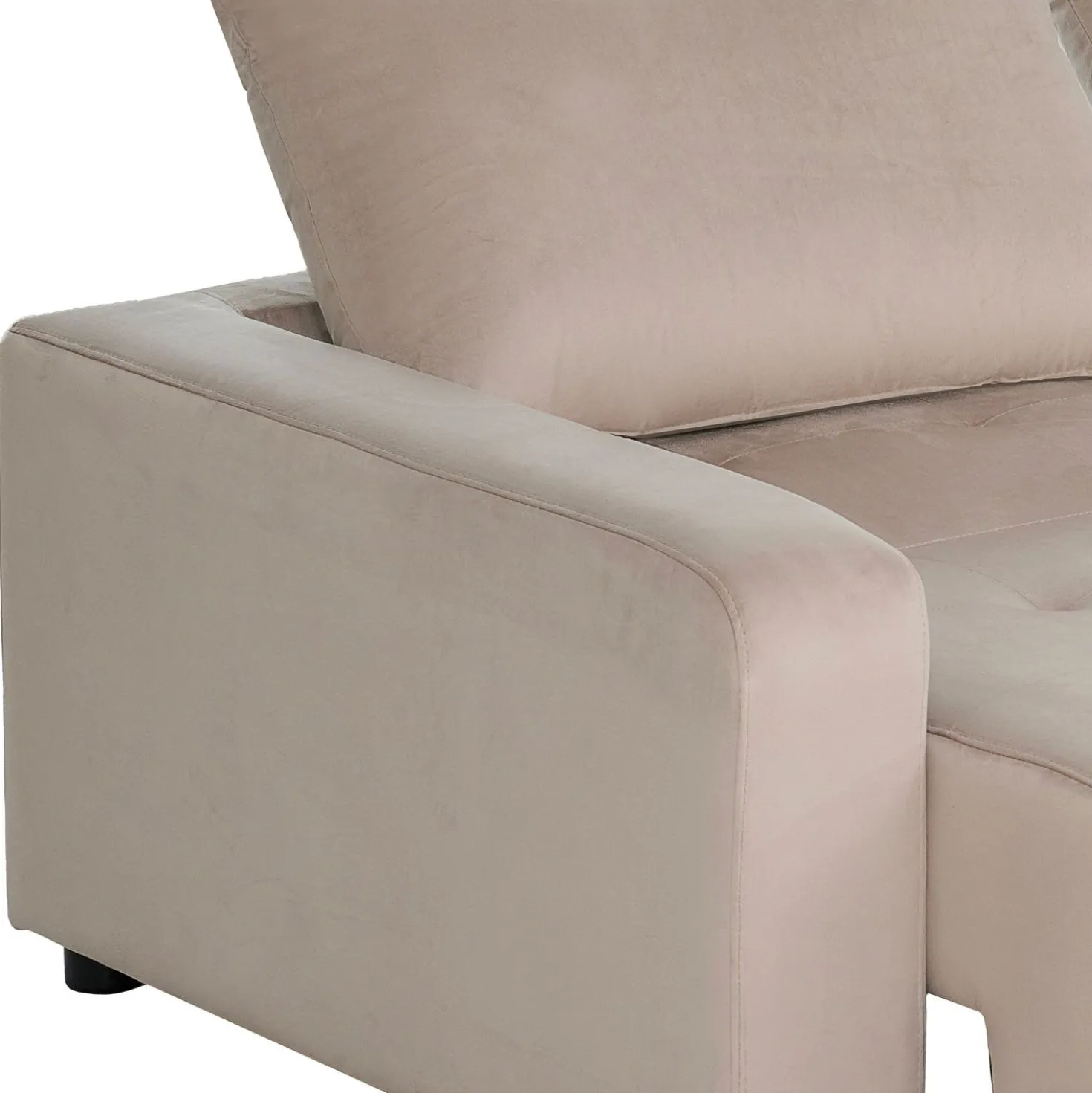 Canapé 3 places convertible et modulable Castelo Velours Taupe