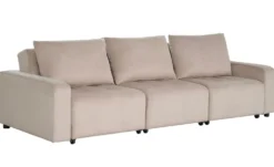 Canapé 3 places convertible et modulable Castelo Velours Taupe