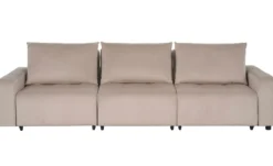 Canapé 3 places convertible et modulable Castelo Velours Taupe