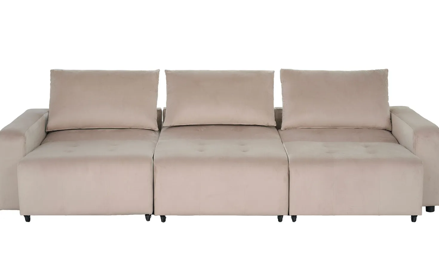 Canapé 3 places convertible et modulable Castelo Velours Taupe