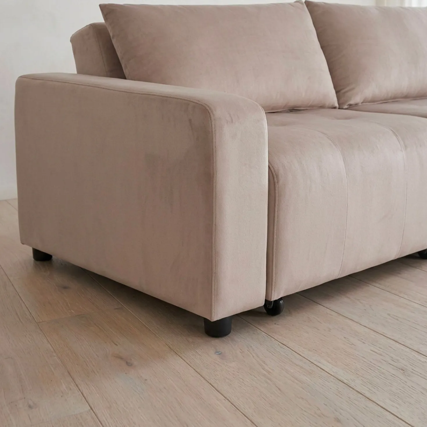 Canapé 3 places convertible et modulable Castelo Velours Taupe