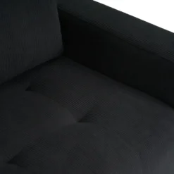 Canapé 3 places convertible et modulable Castelo Velours côtelé Noir