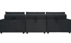 Canapé 3 places convertible et modulable Castelo Velours côtelé Noir