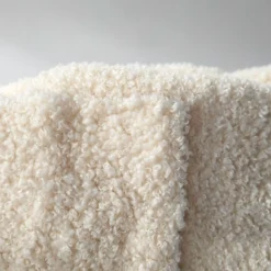 Canapé 2 places convertible et modulable Bergerac Tissu bouclette Crème