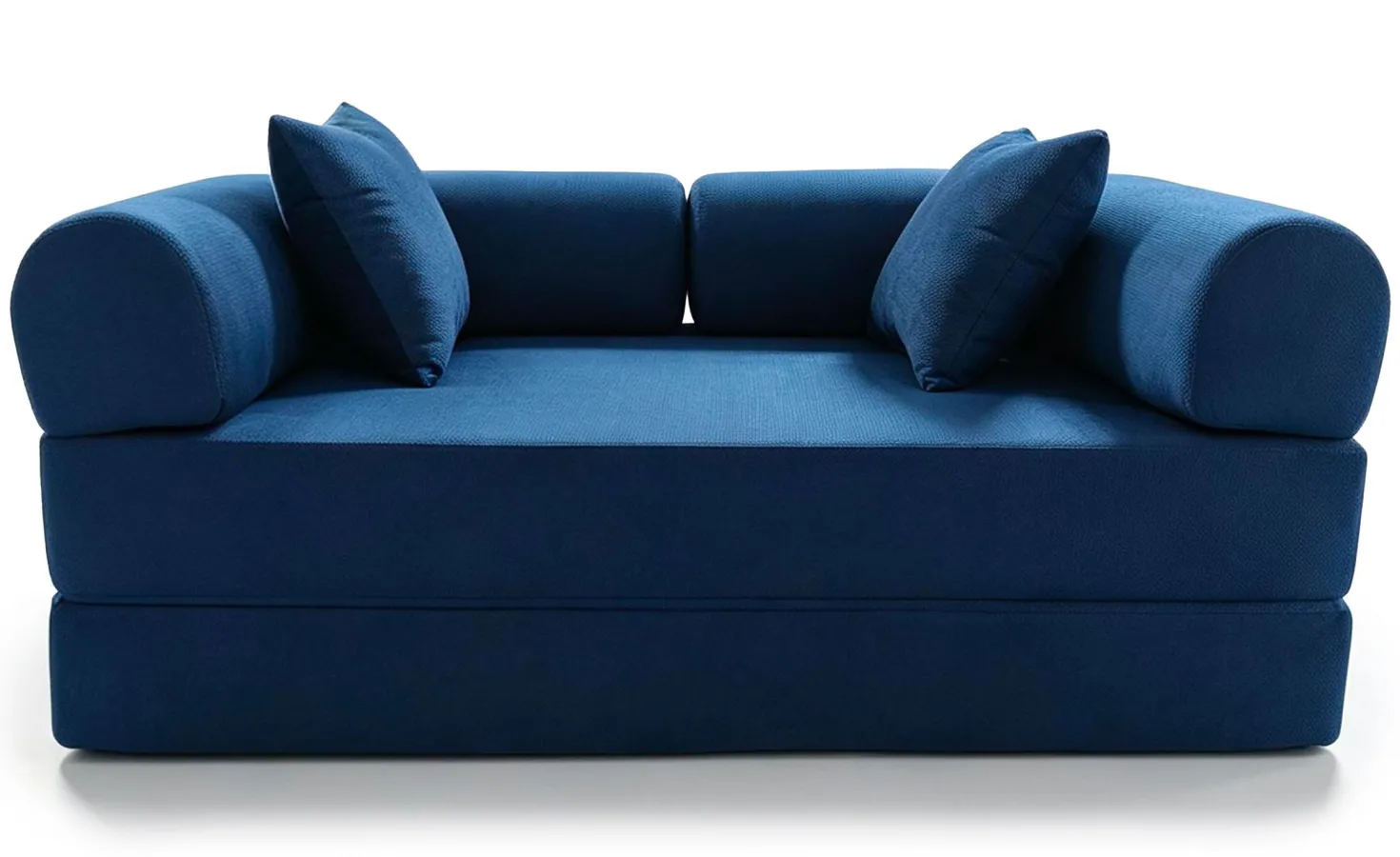 Canapé 2 places convertible et modulable Bergerac Tissu doux texturé Bleu