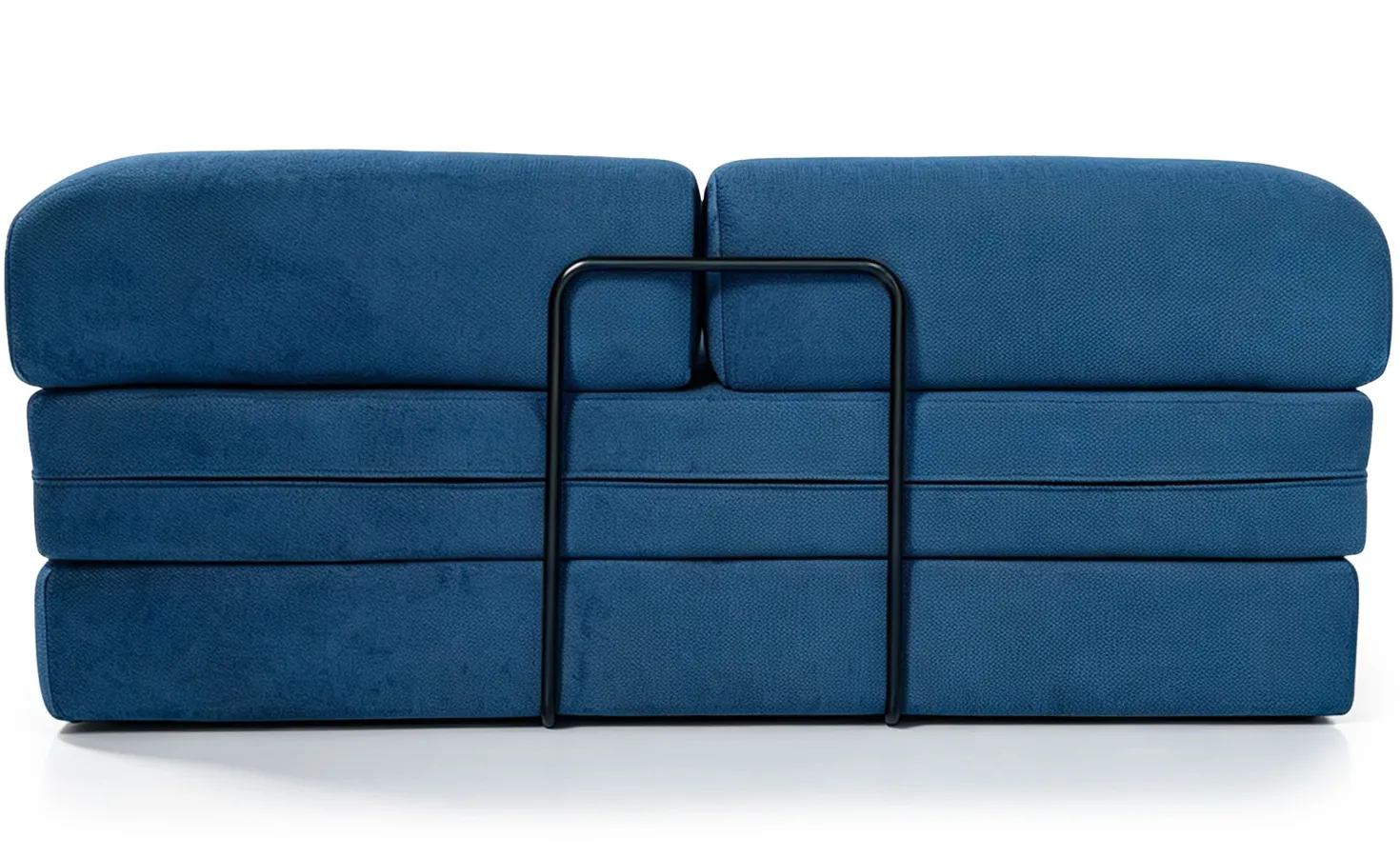 Canapé 2 places convertible et modulable Bergerac Tissu doux texturé Bleu