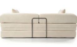 Canapé 3 places convertible et modulable Bergerac Tissu bouclette Crème