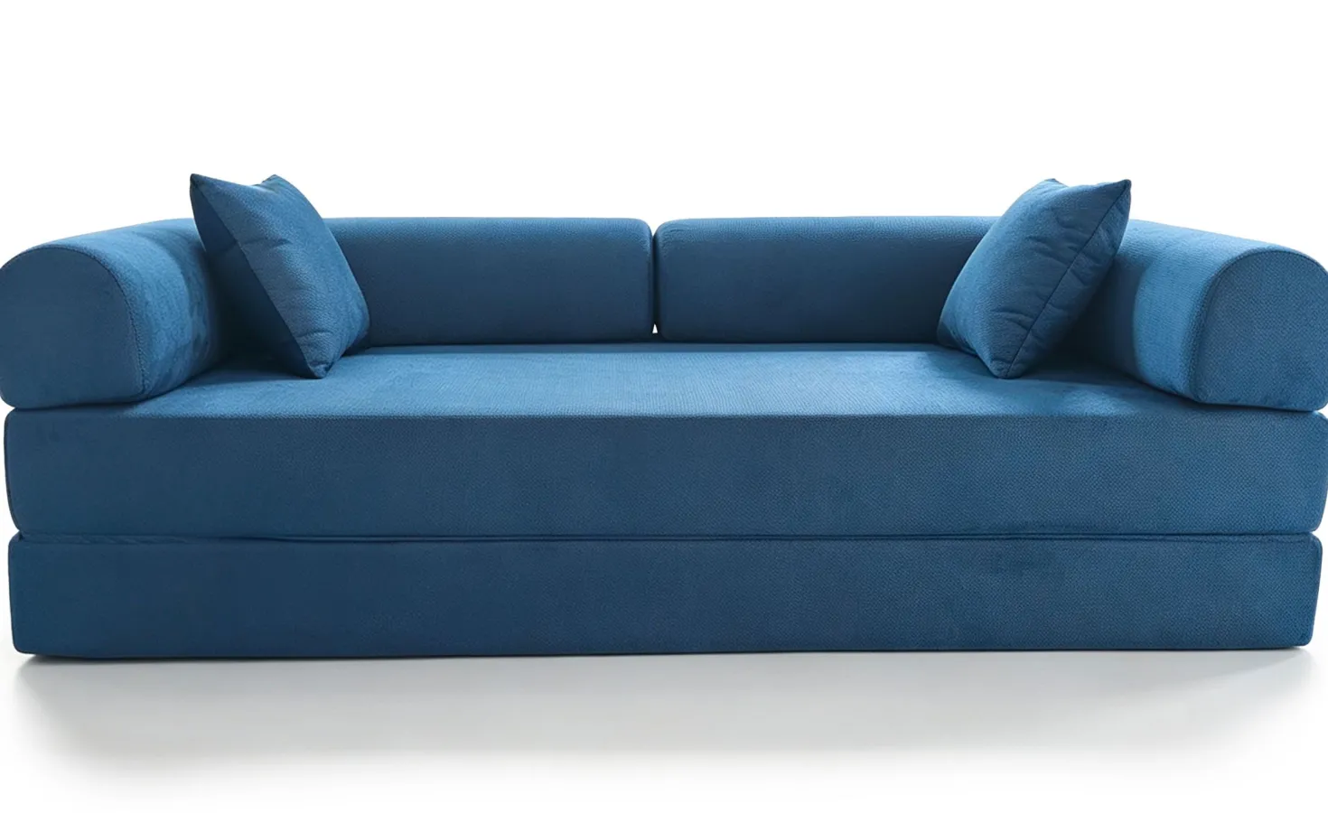 Canapé 3 places convertible et modulable Bergerac Tissu doux texturé Bleu