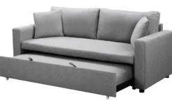Canapé 3 places Convertible Saphir Tissu Gris Clair