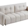 Canapé 3 places convertible Stylian Tissu bouclette Crème