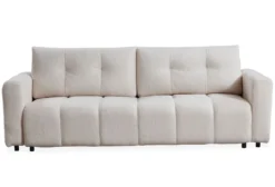Canapé 3 places convertible Stylian Tissu bouclette Crème