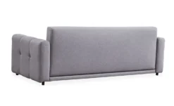 Canapé 3 places convertible Stylian Tissu Gris clair
