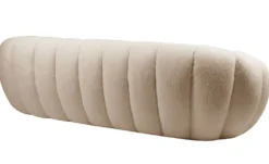 Canapé 3 Places design coquillage Horizan Tissu bouclette Crème
