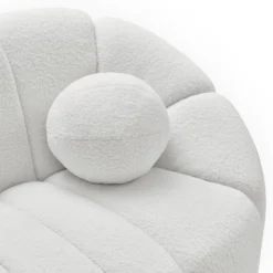 Canapé 2 places design Sidonie Tissu bouclette Blanc