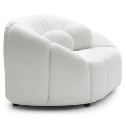 Canapé 2 places design Sidonie Tissu bouclette Blanc